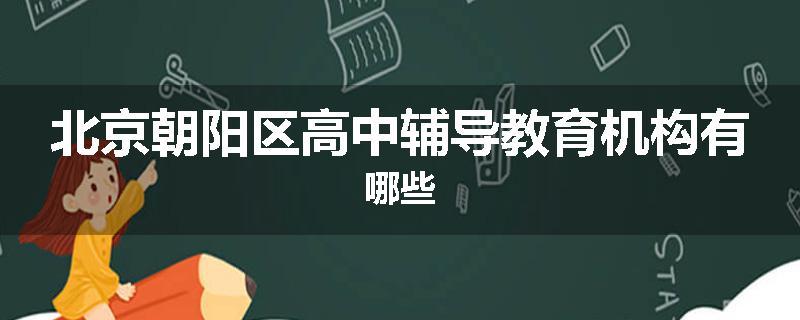 北京朝阳区高中辅导教育机构有哪些