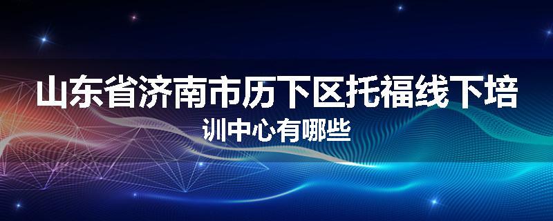 山东省济南市历下区托福线下培训中心有哪些