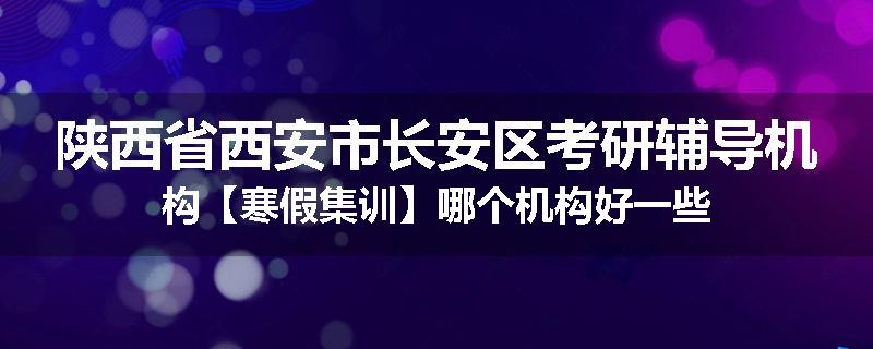 陕西省西安市长安区考研辅导机构【寒假集训】哪个机构好一些