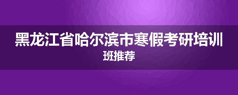 黑龙江省哈尔滨市寒假考研培训班推荐