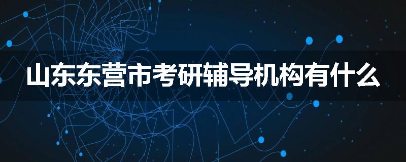 山东东营市考研辅导机构有什么