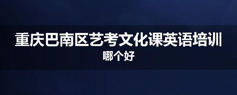重庆巴南区艺考文化课英语培训哪个好