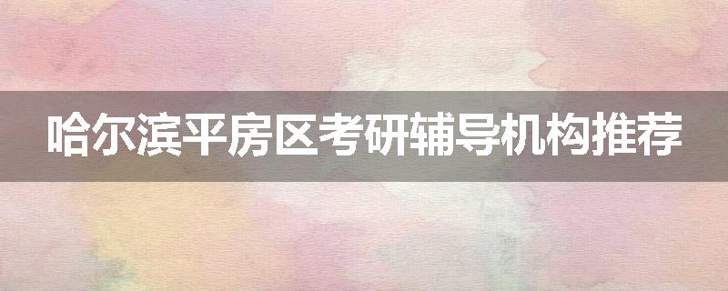 哈尔滨平房区考研辅导机构推荐