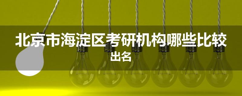 北京市海淀区考研机构哪些比较出名