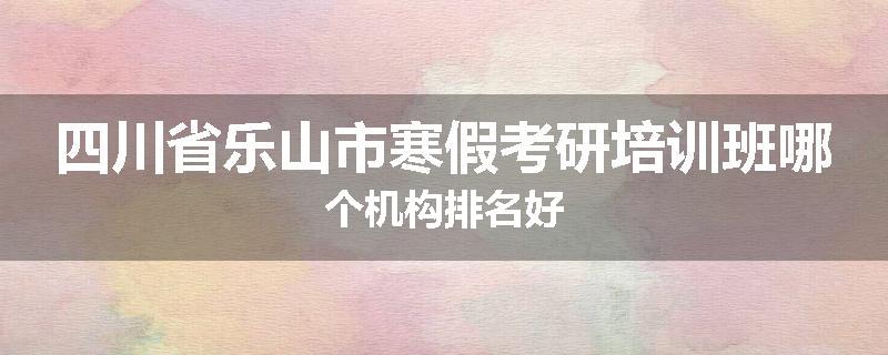 四川省乐山市寒假考研培训班哪个机构排名好