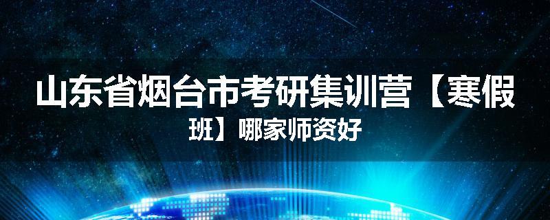 山东省烟台市考研集训营【寒假班】哪家师资好