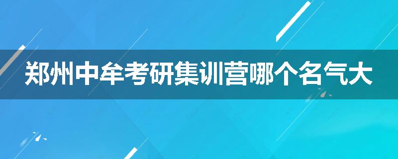 郑州中牟考研集训营哪个名气大