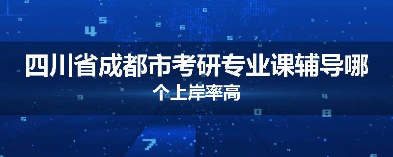 四川省成都市考研专业课辅导哪个上岸率高