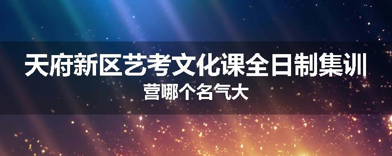 天府新区艺考文化课全日制集训营哪个名气大