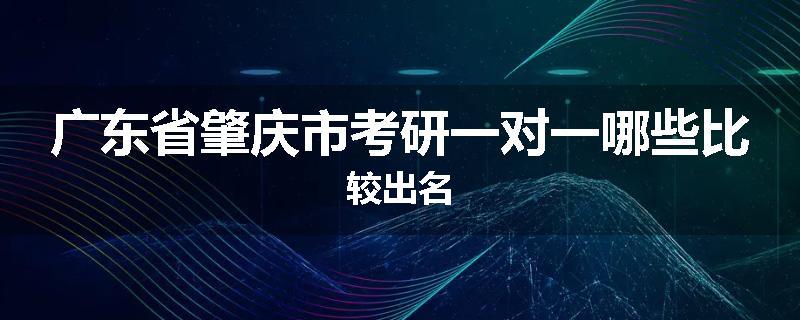 广东省肇庆市考研一对一哪些比较出名