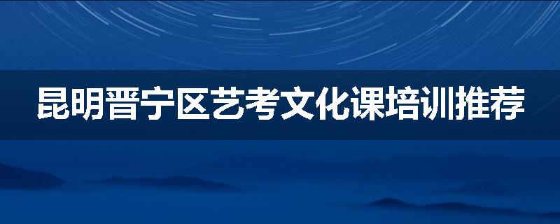 昆明晋宁区艺考文化课培训推荐