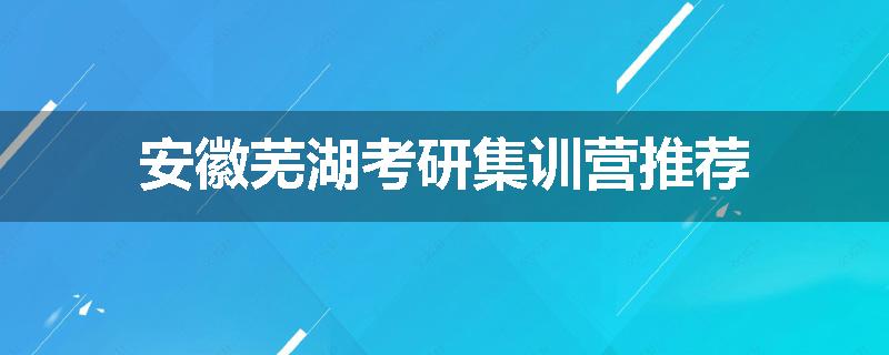 安徽芜湖考研集训营推荐