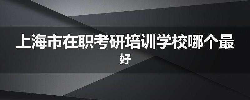 上海市在职考研培训学校哪个最好