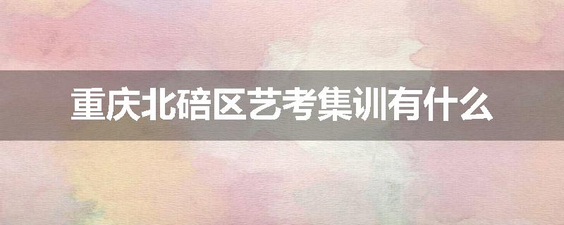 重庆北碚区艺考集训有什么