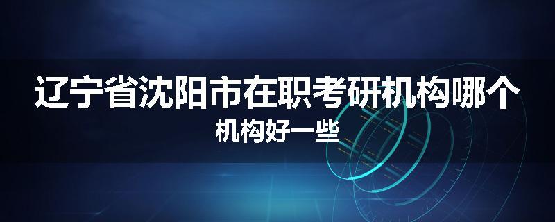 辽宁省沈阳市在职考研机构哪个机构好一些