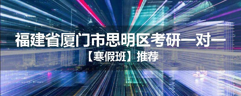 福建省厦门市思明区考研一对一【寒假班】推荐
