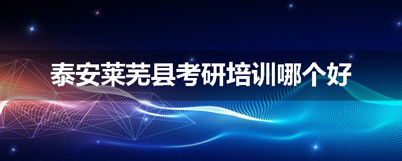 泰安莱芜县考研培训哪个好