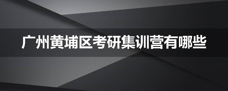 广州黄埔区考研集训营有哪些