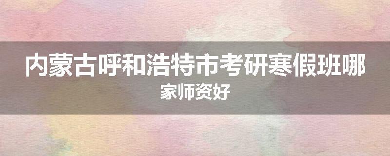 内蒙古呼和浩特市考研寒假班哪家师资好