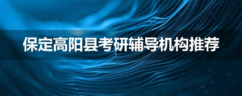 保定高阳县考研辅导机构推荐