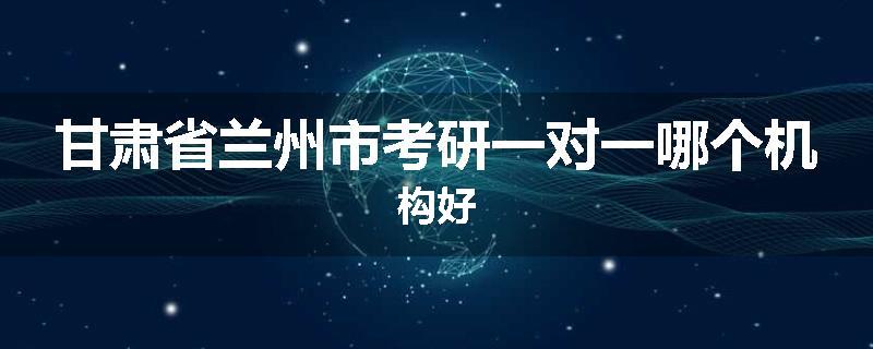 甘肃省兰州市考研一对一哪个机构好