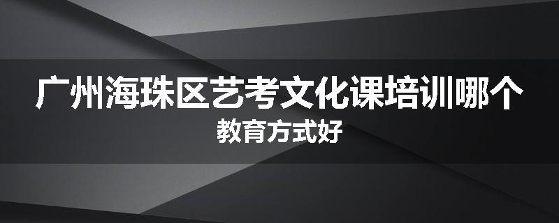 广州海珠区艺考文化课培训哪个教育方式好