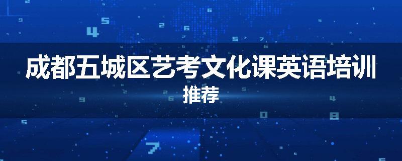 成都五城区艺考文化课英语培训推荐