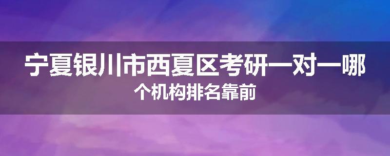 宁夏银川市西夏区考研一对一哪个机构排名靠前