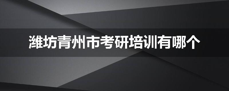 潍坊青州市考研培训有哪个