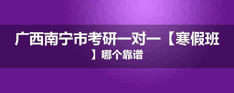 广西南宁市考研一对一【寒假班】哪个靠谱