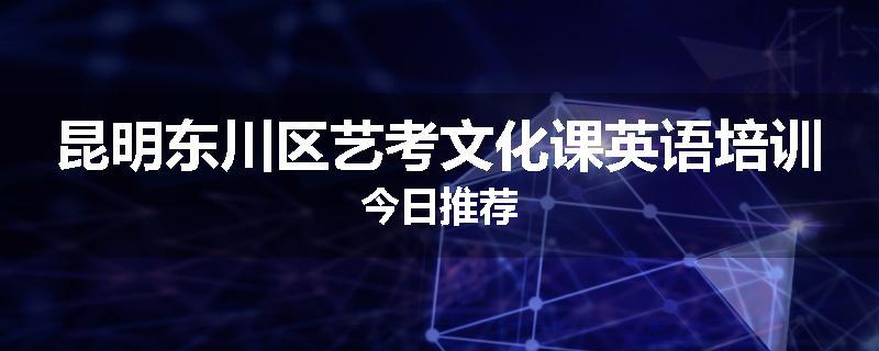 昆明东川区艺考文化课英语培训今日推荐