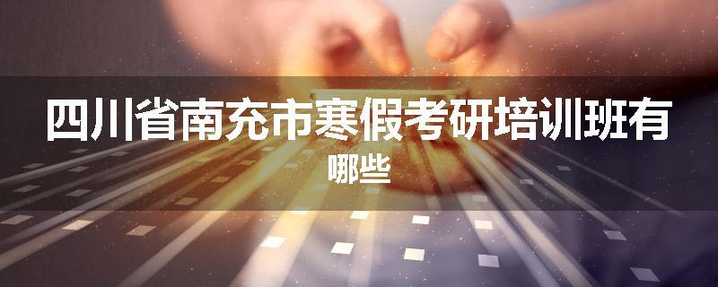 四川省南充市寒假考研培训班有哪些