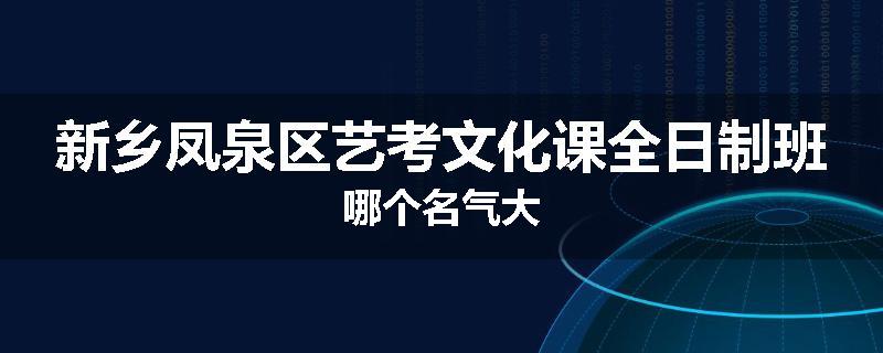 新乡凤泉区艺考文化课全日制班哪个名气大