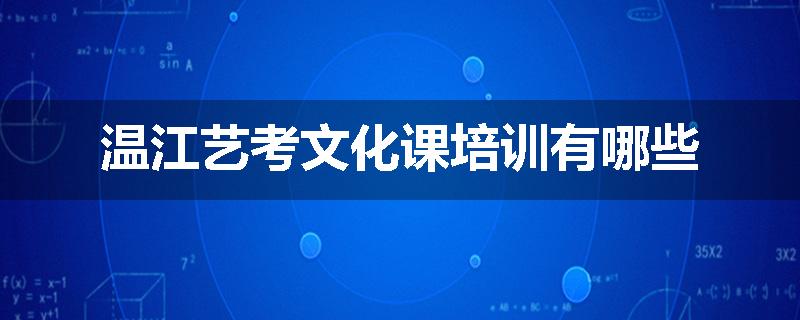 温江艺考文化课培训有哪些