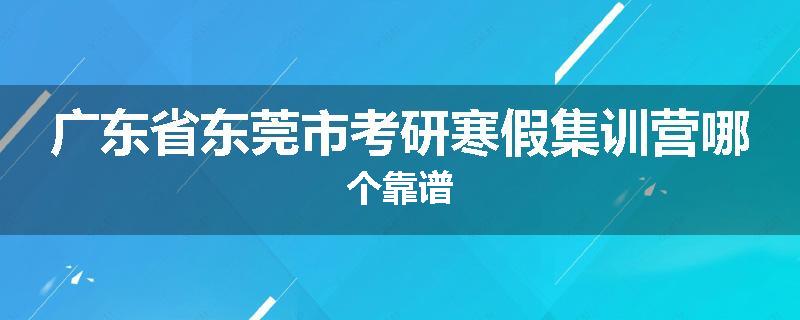 广东省东莞市考研寒假集训营哪个靠谱