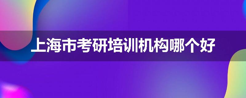 上海市考研培训机构哪个好