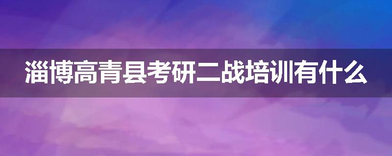 淄博高青县考研二战培训有什么