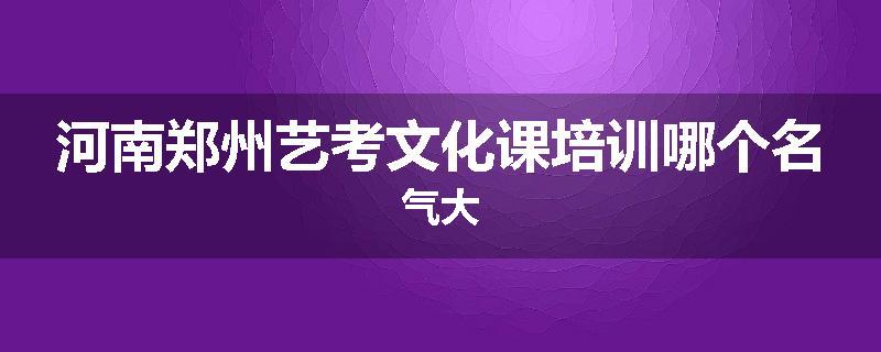 河南郑州艺考文化课培训哪个名气大