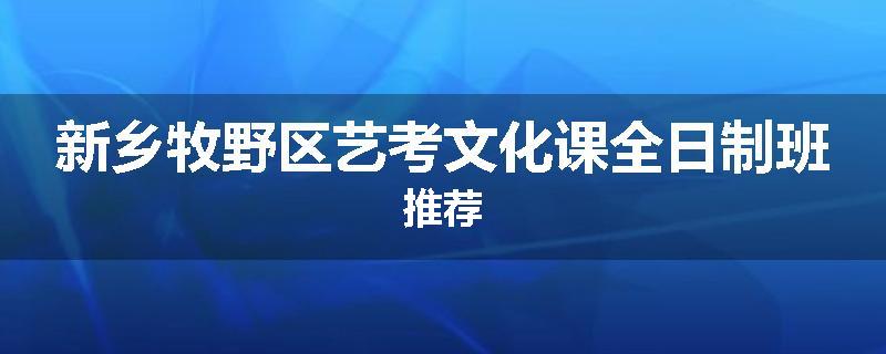 新乡牧野区艺考文化课全日制班推荐