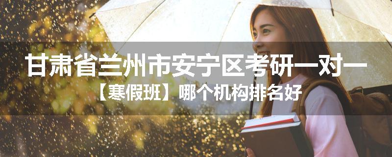 甘肃省兰州市安宁区考研一对一【寒假班】哪个机构排名好