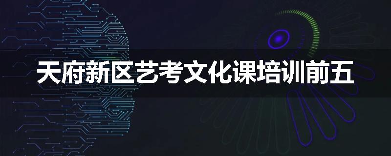 天府新区艺考文化课培训前五
