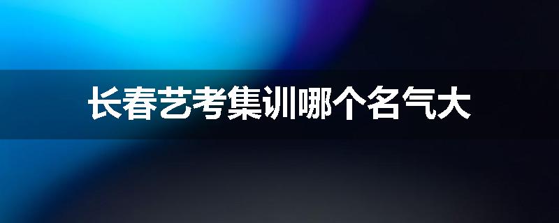 长春艺考集训哪个名气大