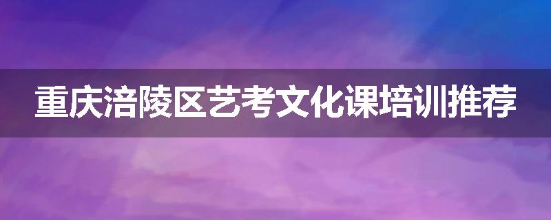 重庆涪陵区艺考文化课培训推荐