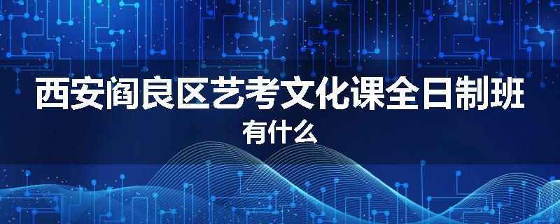 西安阎良区艺考文化课全日制班有什么