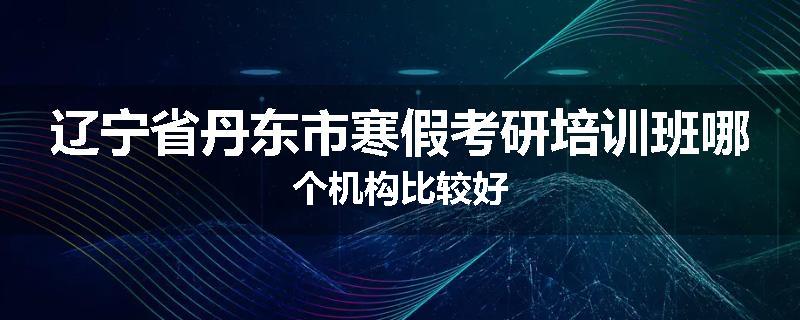 辽宁省丹东市寒假考研培训班哪个机构比较好