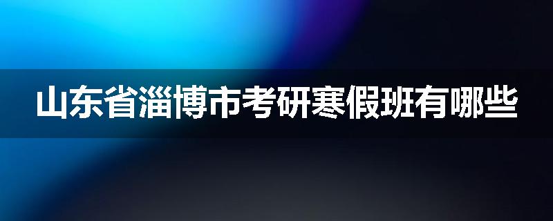 山东省淄博市考研寒假班有哪些