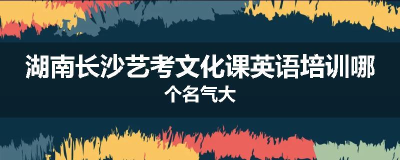 湖南长沙艺考文化课英语培训哪个名气大