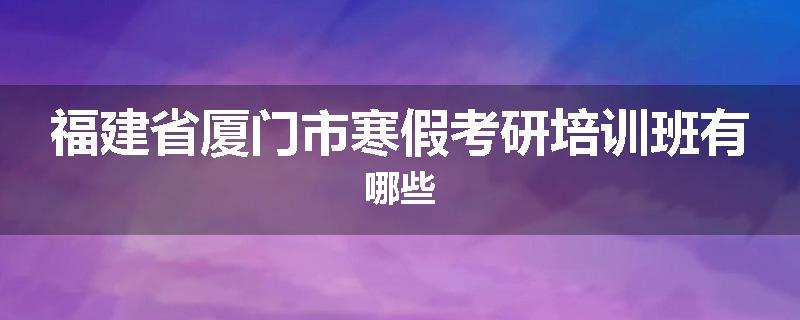 福建省厦门市寒假考研培训班有哪些