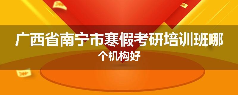 广西省南宁市寒假考研培训班哪个机构好