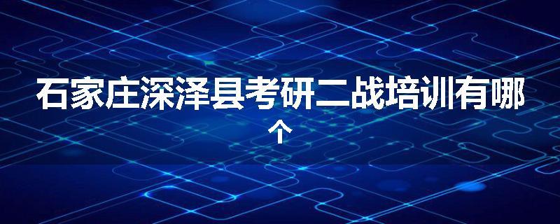 石家庄深泽县考研二战培训有哪个